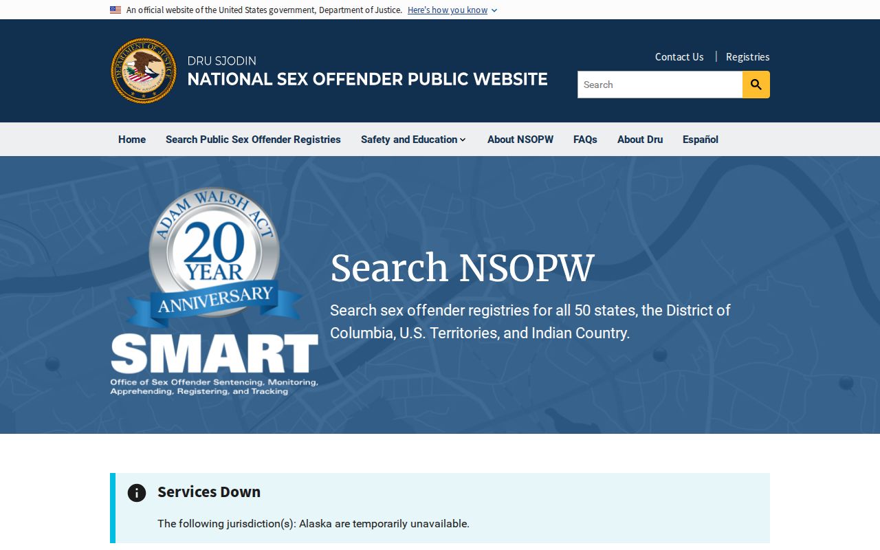 Fleming County sex offender search through the official NSOPW gateway