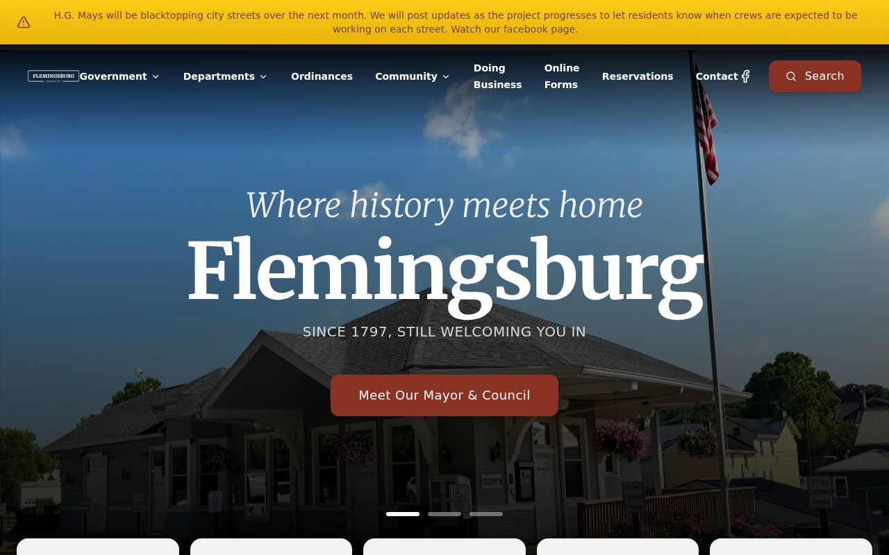 Flemingsburg criminal records on the official city website