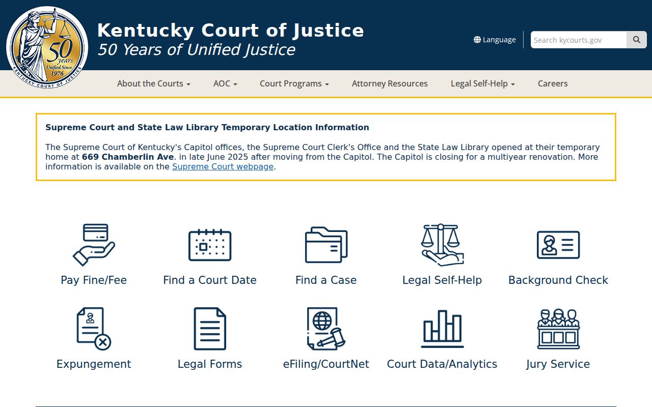 Fleming County criminal court records through the Kentucky Court of Justice